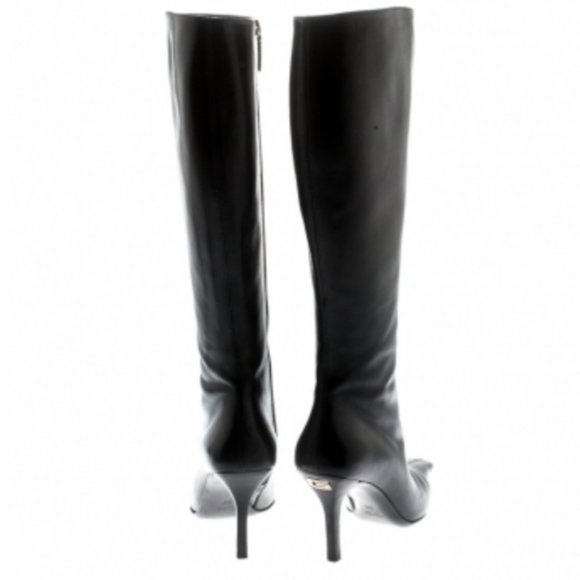 RARE Gucci G heel knee high leather boots 37.5 - Picture 4 of 8